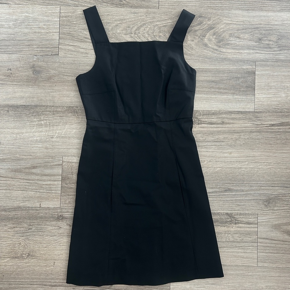 Theory Black Square-Neck Mini Dress